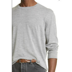 BRUNELLO CUCINELLI Gray Fine Gauge Wool & Cashmere Sweater